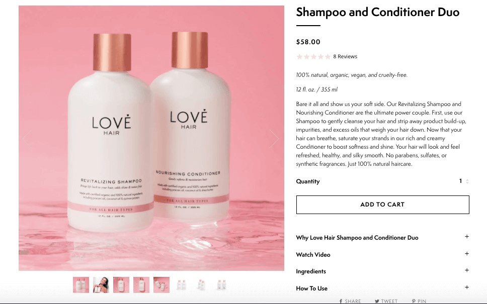 LoveHair電子商務產品頁 LoveHair電子商務產品頁